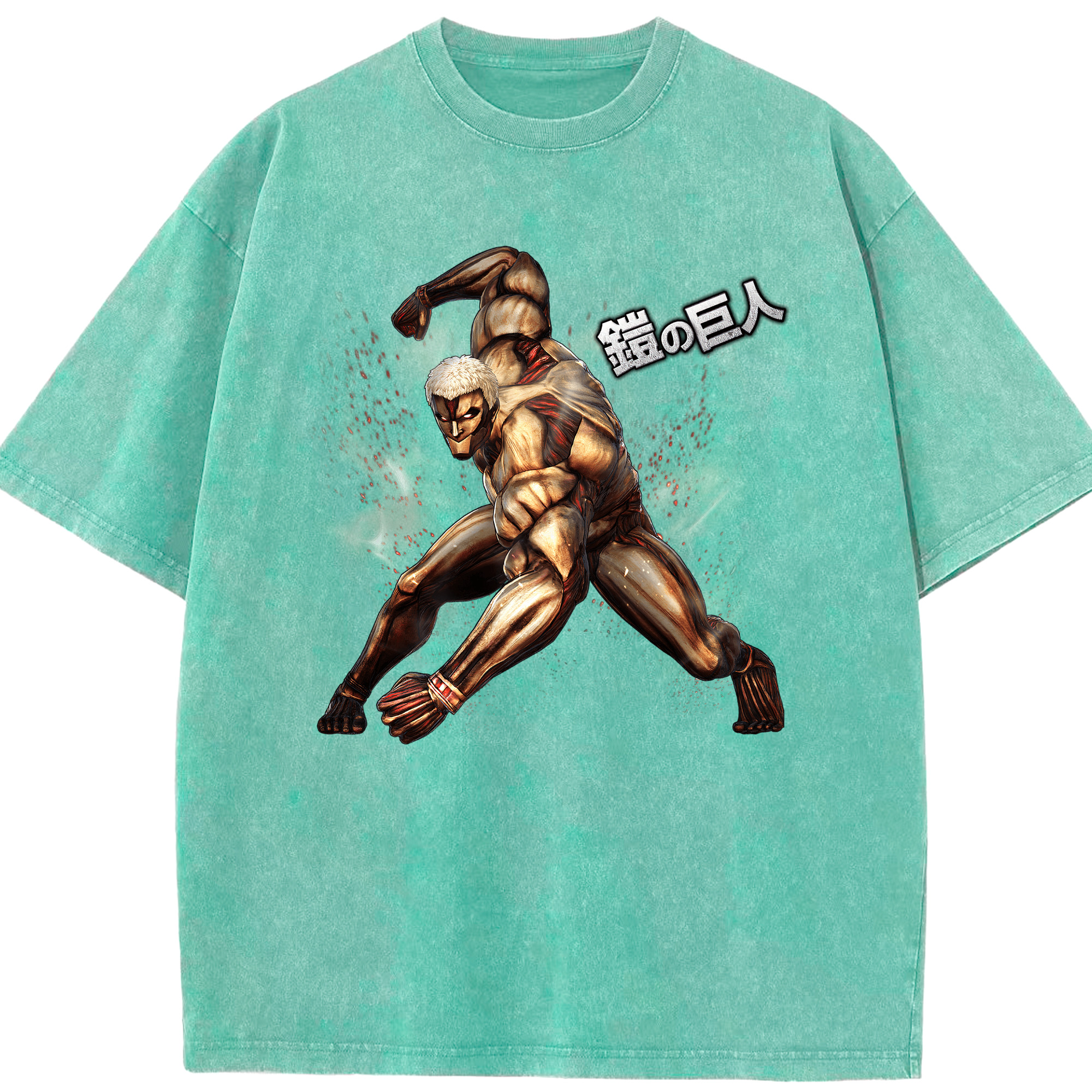 （画像用） 進撃の巨人 Attack on Titan 綿100% ヴィンテージ風 半袖Tシャツ（フロントプリント）